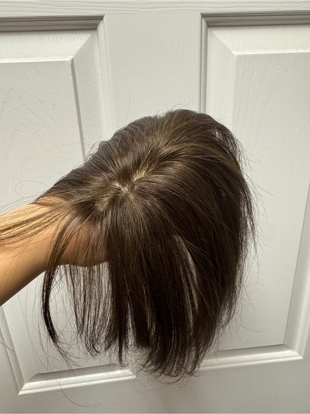 100% Human Hair Topper – Brown – 4 Clip-In Hairpiece – Natural Look